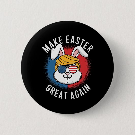 Maak Pasen Groot Opnieuw Jacht Eieren Konijn Ameri Ronde Button 5,7 Cm (Voorkant)