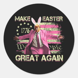 Maak Pasen Groot Weer Bunny Grappig Trump Konijn F Ronde Sticker