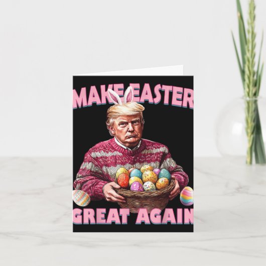 Maak Pasen Groot Weer Grappig Trump Bunny _1 Kaart (Voorkant)