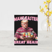 Maak Pasen Groot Weer Grappig Trump Bunny _1 Kaart (Gele Bloem)