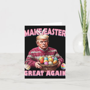 Maak Pasen Groot Weer Grappig Trump Bunny _1 Kaart