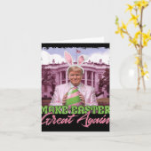 Maak Pasen Groot Weer Grappig Trump Bunny Ears Egg Kaart (Gele Bloem)