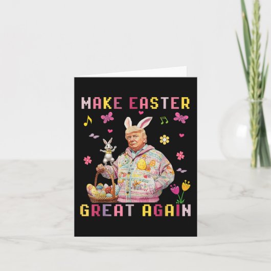 Maak Pasen Groot Weer Trump Grappig Bunny _1 Kaart (Voorkant)