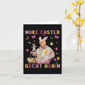 Maak Pasen Groot Weer Trump Grappig Bunny _1 Kaart (Gele Bloem)