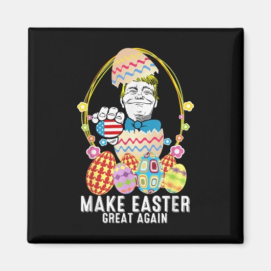 Maak Pasen Groot Weer Trump Grappig Easter Day Egg Magneet (Voorkant)