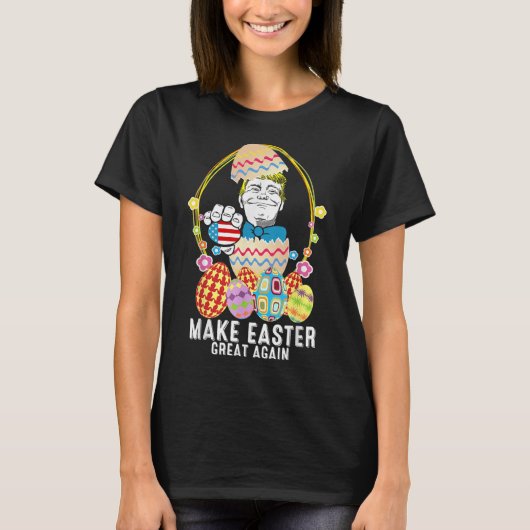 Maak Pasen Groot Weer Trump Grappig Easter Day Egg T-shirt (Voorkant)