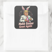 Maak Pasen weer geweldig Easter Trump Eggs Vierkante Sticker (Tas)