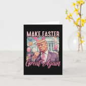 Maak Pasen weer geweldig Grappig Trump Bunny Kaart (Gele Bloem)