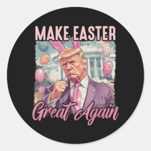 Maak Pasen weer geweldig Grappig Trump Bunny Ronde Sticker