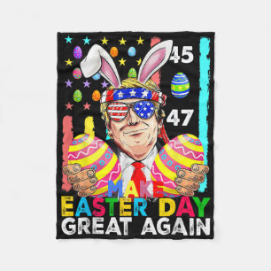 Maak Pasen weer geweldig Grappig Trump Bunny Sprin Fleece Deken