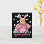 Maak Pasen weer geweldig Grappig Trump Bunny Sprin Kaart (Gele Bloem)