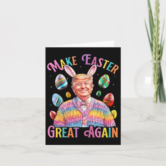 Maak Pasen weer geweldig Grappig Trump Bunny Sprin Kaart (Voorkant)
