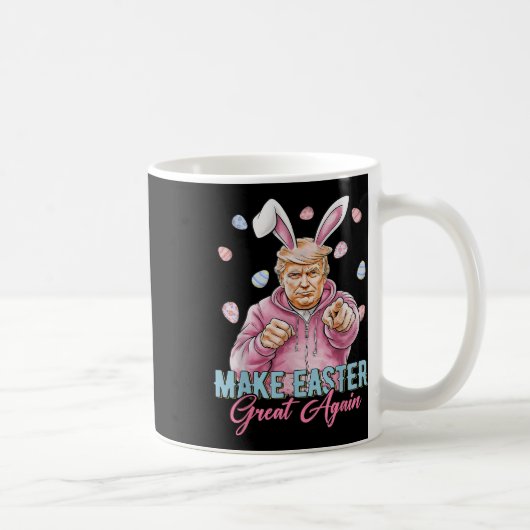Maak Pasen weer geweldig Grappig Trump Bunny Sprin Koffiemok (Rechts)