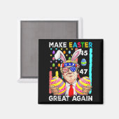 Maak Pasen weer geweldig Grappig Trump Bunny Sprin Magneet (Voorkant / Achterkant)