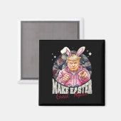 Maak Pasen weer geweldig Grappig Trump Bunny Sprin Magneet (Voorkant / Achterkant)