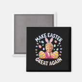 Maak Pasen weer geweldig Grappig Trump Bunny Sprin Magneet (Voorkant / Achterkant)