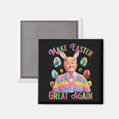 Maak Pasen weer geweldig Grappig Trump Bunny Sprin Magneet (Voorkant / Achterkant)