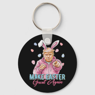 Maak Pasen weer geweldig Grappig Trump Bunny Sprin Sleutelhanger