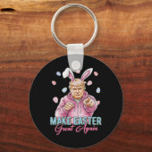 Maak Pasen weer geweldig Grappig Trump Bunny Sprin Sleutelhanger (Voorkant)