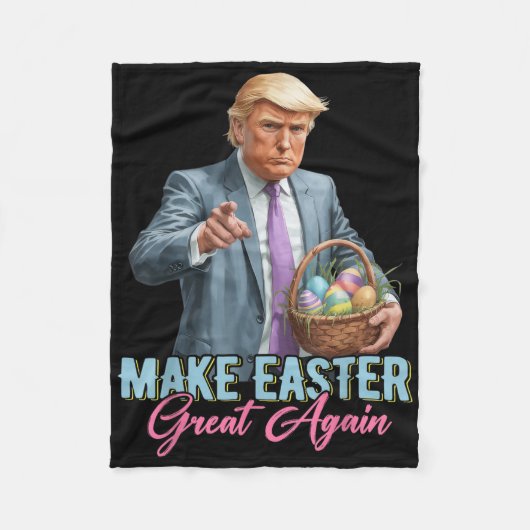 Maak Pasen weer geweldig Grappig Trump Spring Hunt Fleece Deken (Voorkant)