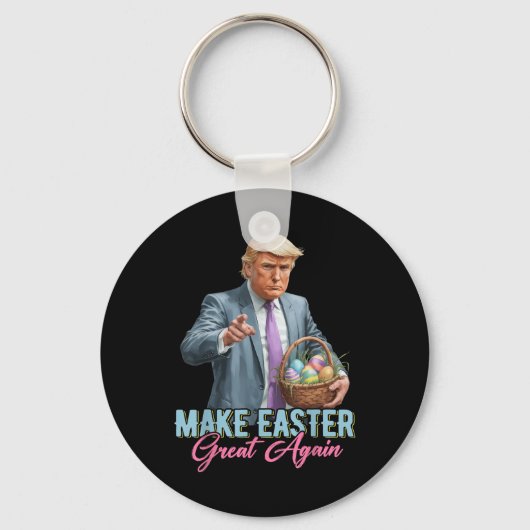 Maak Pasen weer geweldig Grappig Trump Spring Hunt Sleutelhanger (Voorkant)