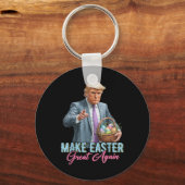 Maak Pasen weer geweldig Grappig Trump Spring Hunt Sleutelhanger (Voorkant)