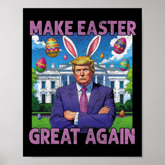 Maak Pasen weer geweldig, grappige Trump Bunny Len Poster (Voorkant)