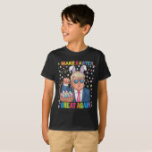 Maak Pasen weer geweldig Grappige Trump Konijn Len T-shirt (Voorkant volledig)
