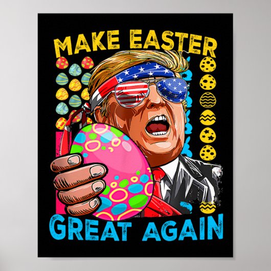 Maak Pasen weer geweldig Trump Bunny Flag Poster (Voorkant)