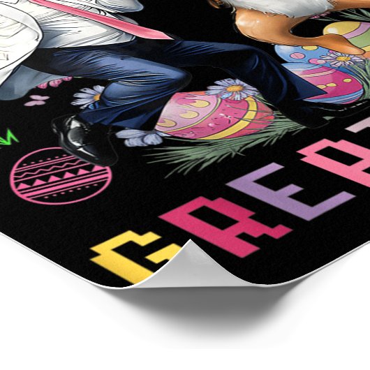 Maak Pasen weer geweldig - Trump danst met Bunny Poster (Hoek)