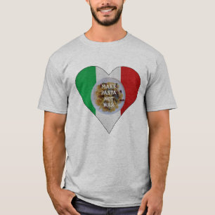 Maak pasta geen oorlog Italiaans Heart T-shirt