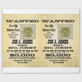 Maak personaliseerbaar Western Gezocht Poster Cadeaupapier (Vlak)