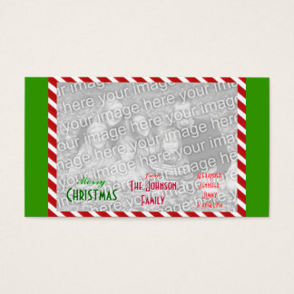 Maak persoonlijke Merry Christmas Family Photo Visitekaartjes
