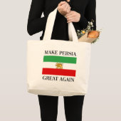 Maak Perzië weer geweldig - Shah van Iran vlag Grote Tote Bag (Voorkant (product))