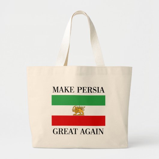 Maak Perzië weer geweldig - Shah van Iran vlag Grote Tote Bag (Voorkant)