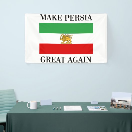 Maak Perzië weer geweldig - Shah van Iran vlag Spandoek (Beurs)