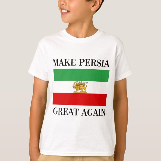 Maak Perzië weer geweldig - Shah van Iran vlag T-shirt (Voorkant)