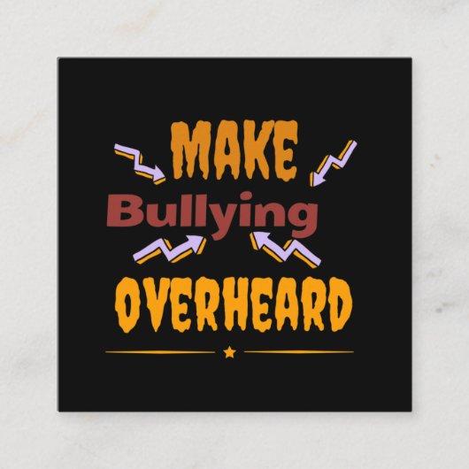 Maak pesten uit! informatiekaartje (Voorkant)