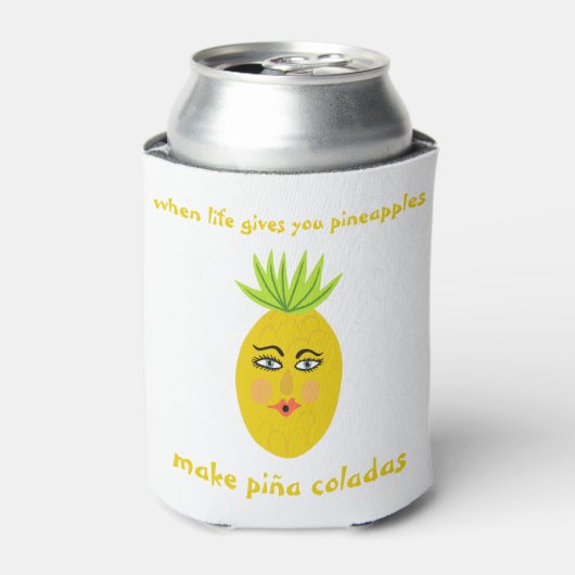 MAAK PINA COLADAS Whimsical Pineapple AAN HET AANP Blikjeskoeler (Blikje Voorkant)