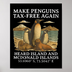Maak pinguïns belastingvrij Weer Grappige Tarieven Poster