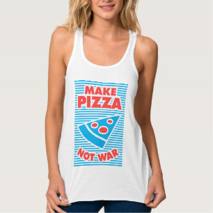 Maak Pizza geen oorlog, grappige typografie. Tanktop