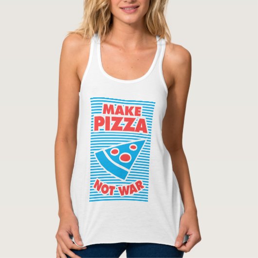 Maak Pizza geen oorlog, grappige typografie. Tanktop (Voorkant)