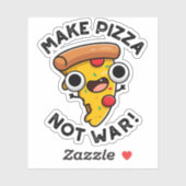 Maak pizza geen oorlog grappige vrede woordspeling sticker (Vel)