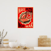 Maak Pizza, geen oorlog, Poster (Keuken)