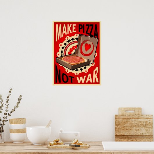 Maak Pizza, geen oorlog, Poster (Keuken)