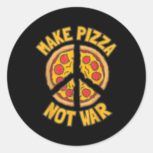 Maak pizza. Geen oorlog. Ronde Sticker
