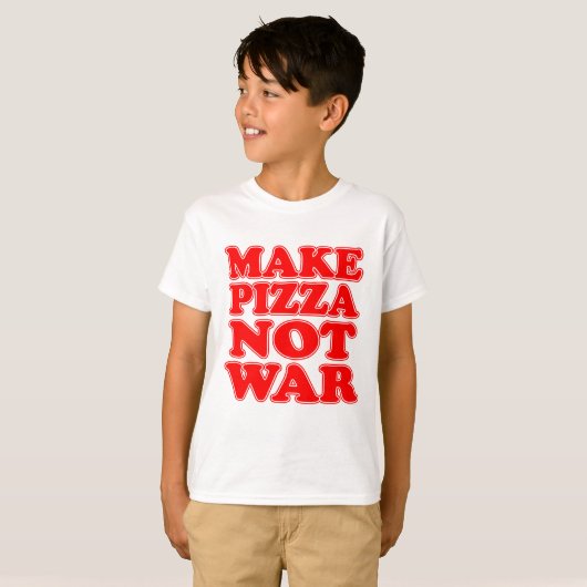 Maak Pizza geen oorlog T-shirt (Voorkant volledig)
