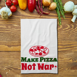 Maak pizza, geen oorlog theedoek