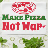 Maak pizza, geen oorlog theedoek (Gevouwen)