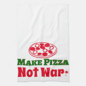 Maak pizza, geen oorlog theedoek (Verticaal)